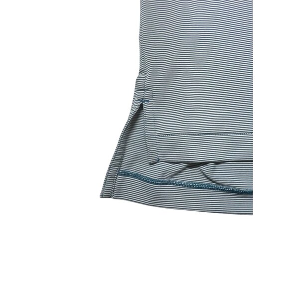 Peter Millar Men's XL Striped Polo Shirt Blue & White Breathable Summer Comfort - Picture 8 of 11